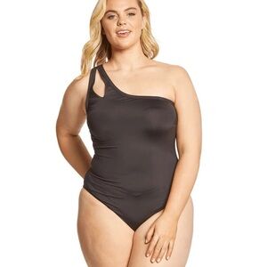 Kenneth Cole Reaction One Piece Sexy One-Shoulder Bathing Suit  NWT | 2X